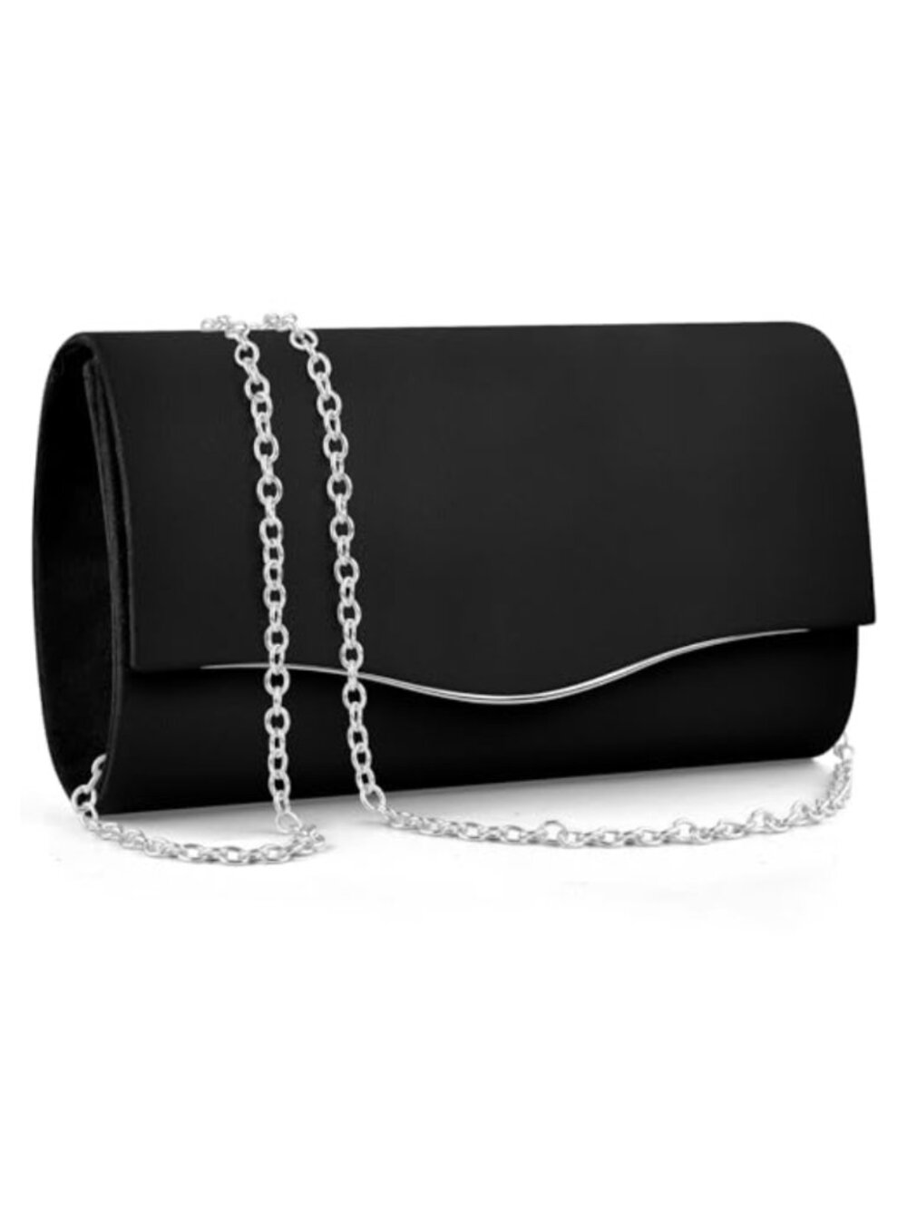 Faux Suede Envelope Clutch Evening Bag Detachable Chain Formal Party Purse